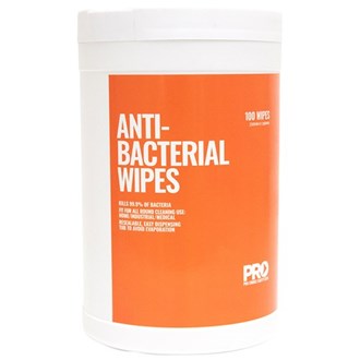 SANITIZER WIPES - ANTIBACTERIAL CANISTER OF 100